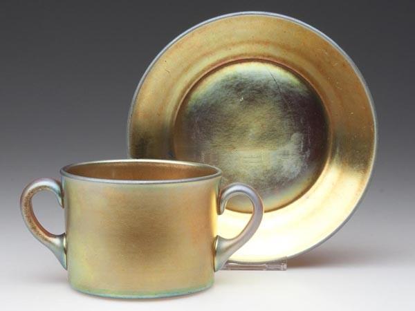 2700 - Gold Aurene Iridescent Bouillon Cup