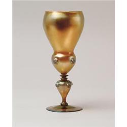 2707 - Gold Aurene Iridescent Vase