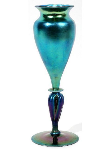 2711 - Blue Aurene Iridescent Vase