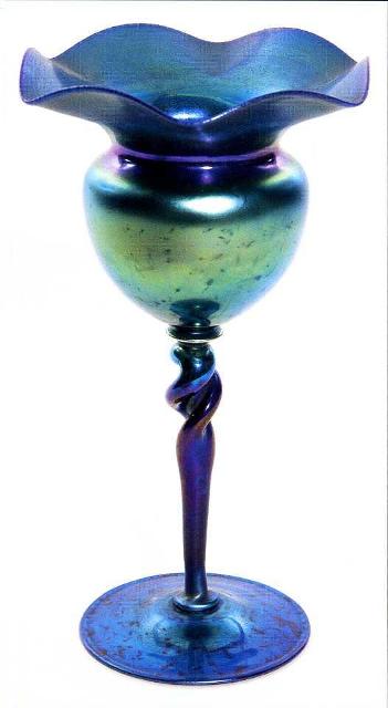 2713 - Blue Aurene Iridescent Vase