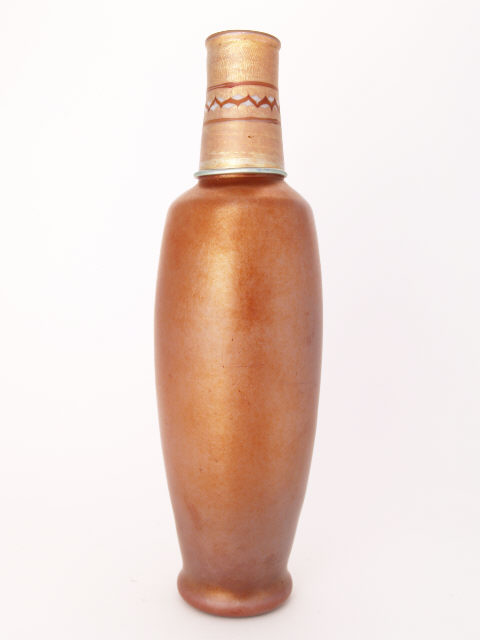 2737 - Brown Aurene Iridescent Vase