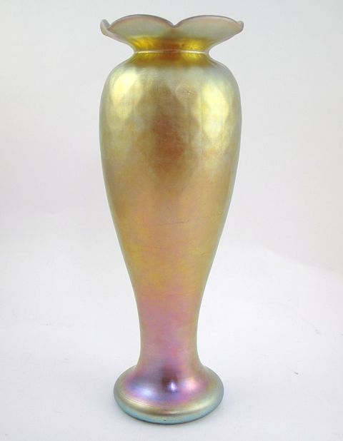 273 - Gold Aurene Iridescent Vase