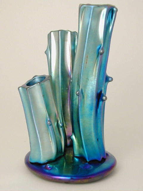 2744 - Blue Aurene Iridescent Vase