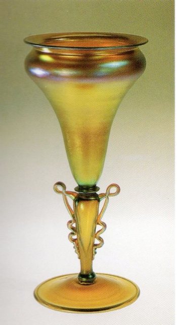 2757 - Gold Aurene Iridescent Vase