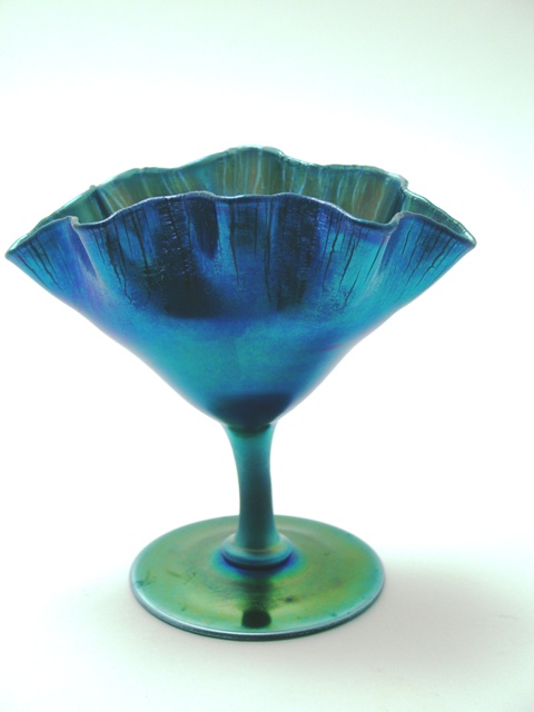 2761 - Blue Aurene Iridescent Vase