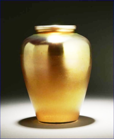 2765 - Gold Aurene Iridescent Vase