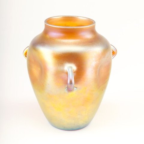 2767 - Gold Aurene Iridescent Vase