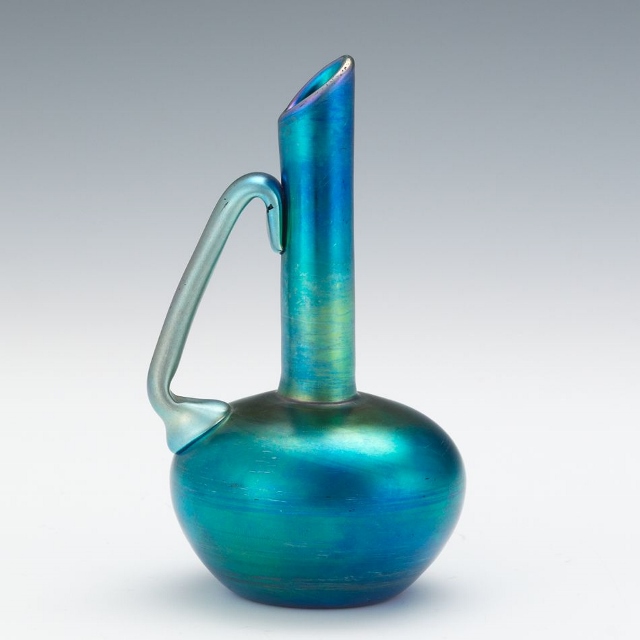 2773 - Blue Aurene Iridescent Vase