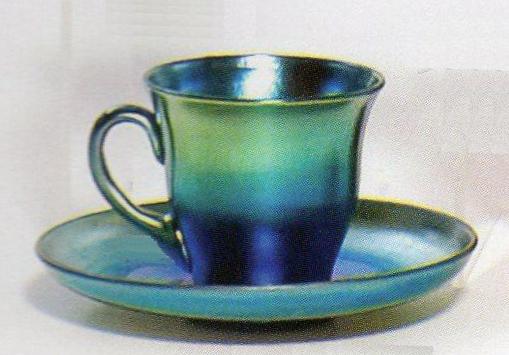 2780 - Blue Aurene Iridescent Cup & Saucer