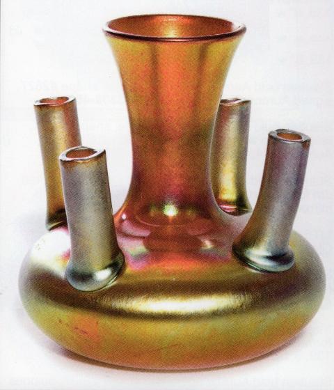 2837 - Gold Aurene Iridescent Vase