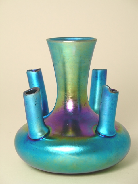 2837 - Blue Aurene Iridescent Vase