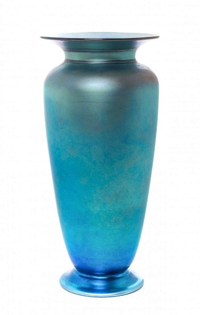 2908 - Blue Aurene Iridescent Vase
