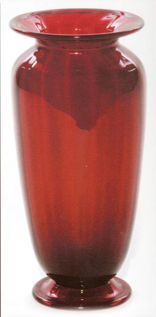 2908 - Selenium Red Transparent Vase