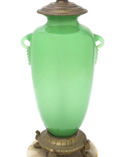 2908 - Green Jade Jade Vase/Lamp