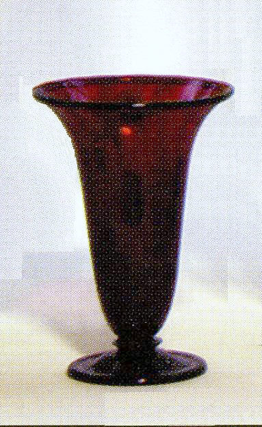 2909 - Selenium Red Transparent Vase