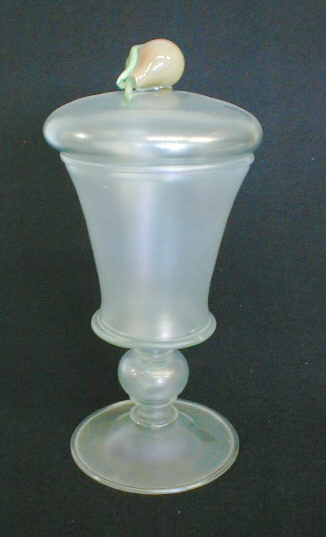 2945 - Aqua Marine Iridescent Covered Vase