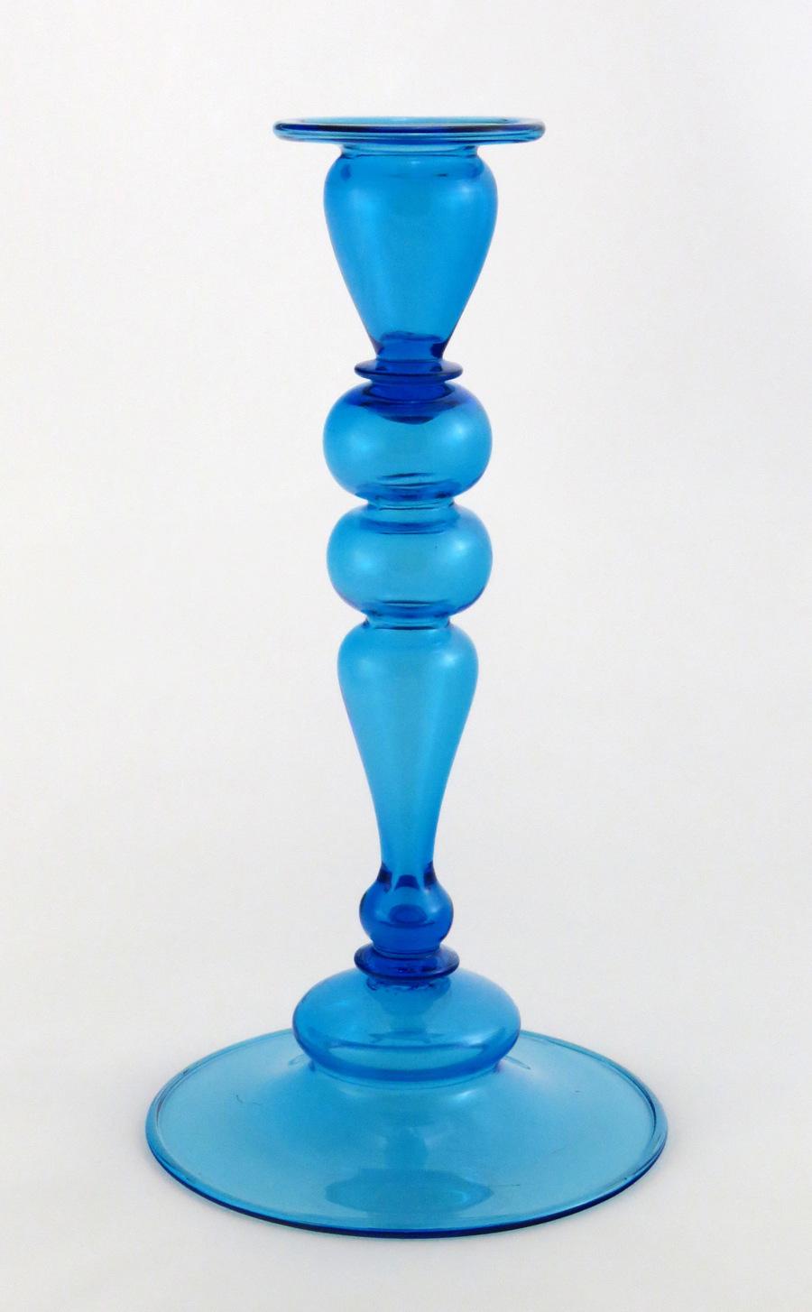 2956 - Celeste Blue Transparent Candlestick