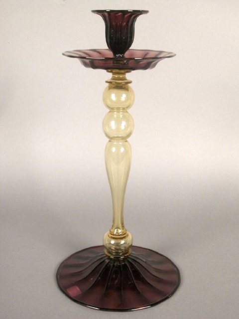 2958 - Royal Purple Transparent Candlestick