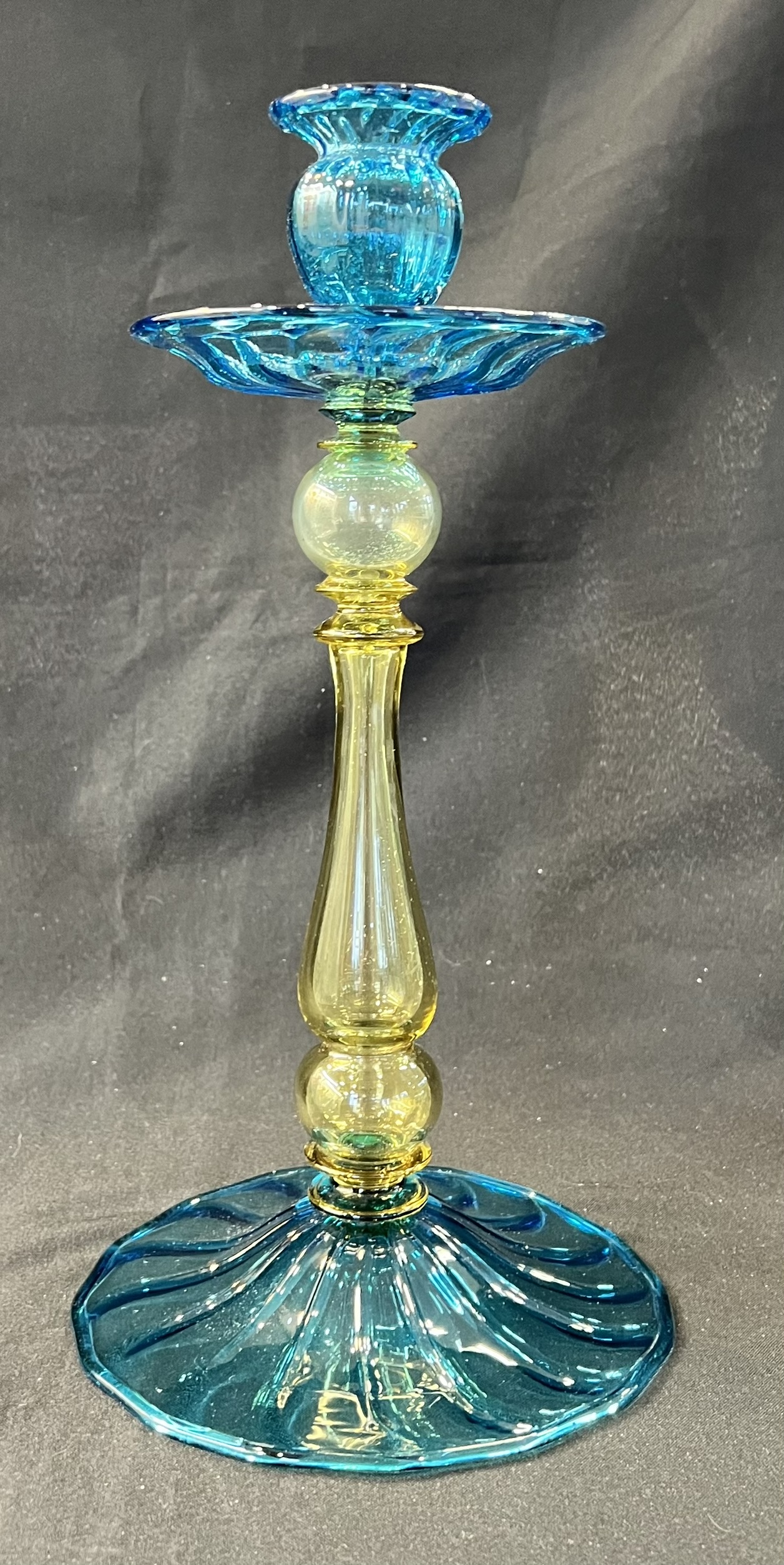 2959 - Celeste Blue Transparent Candlestick