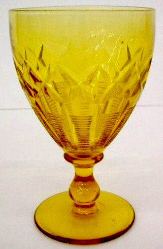 3086 - Bristol Yellow Engraved Goblet