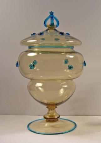 3109 - Amber Transparent Covered Vase