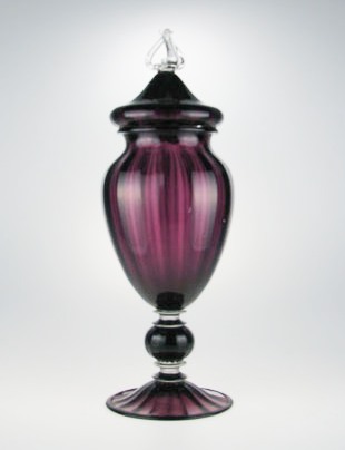 3114 - Amethyst Transparent Covered Vase