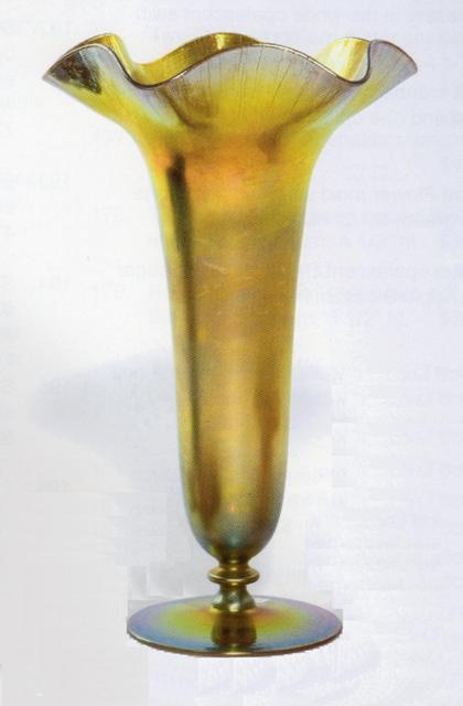 312 - Gold Aurene Iridescent Vase