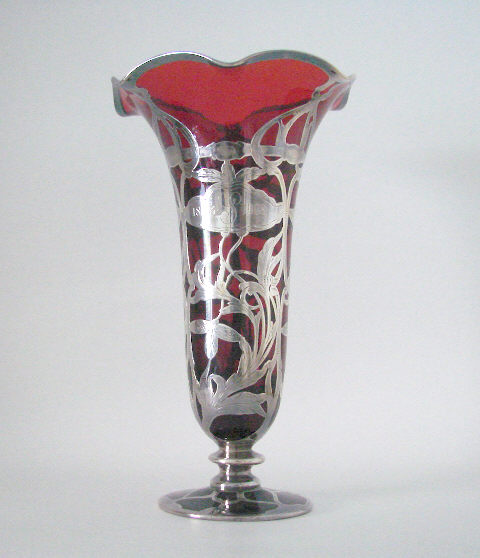 312 - Selenium Red Transparent Vase
