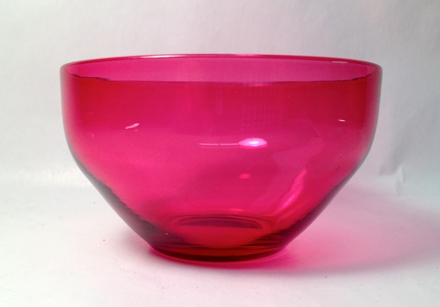 3140 - Gold Ruby Transparent Finger Bowl