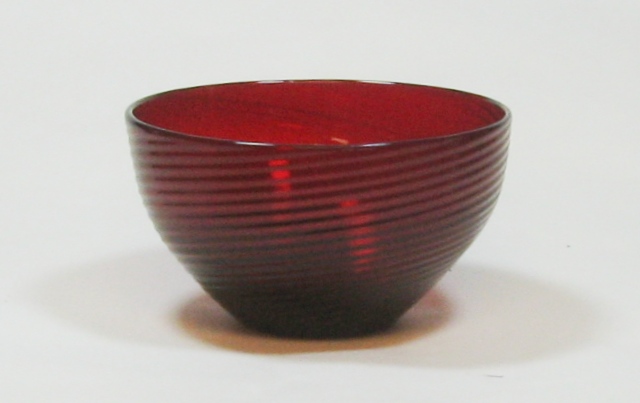 3140 - Selenium Red Transparent Finger Bowl