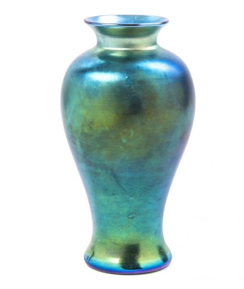 3283 - Blue Aurene Iridescent Vase