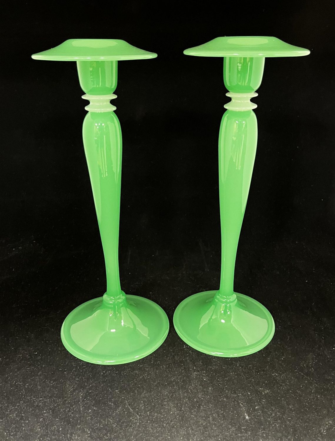 3315 - Green Jade Jade Candlestick