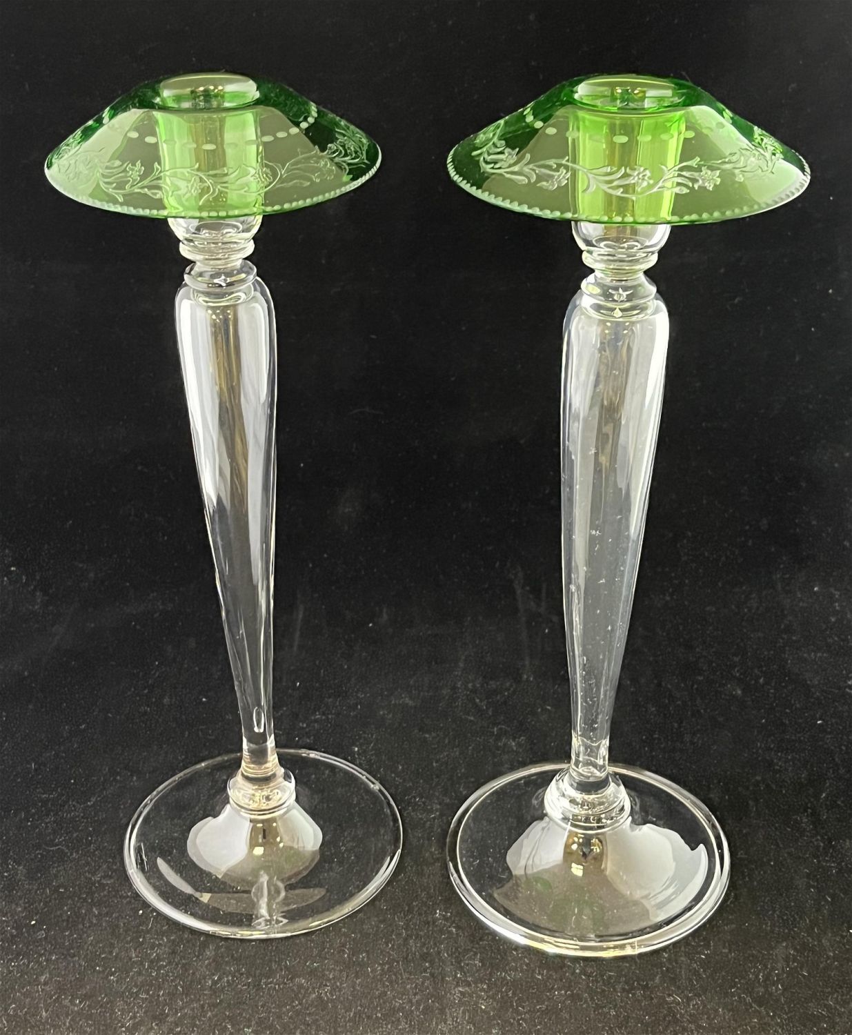 3315 - Colorless Acid Etched Candlestick