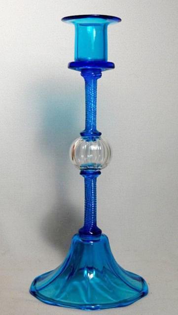 3317 - Celeste Blue Transparent Candlestick