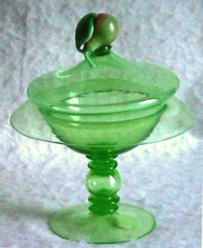 3348 - Green Transparent Compote