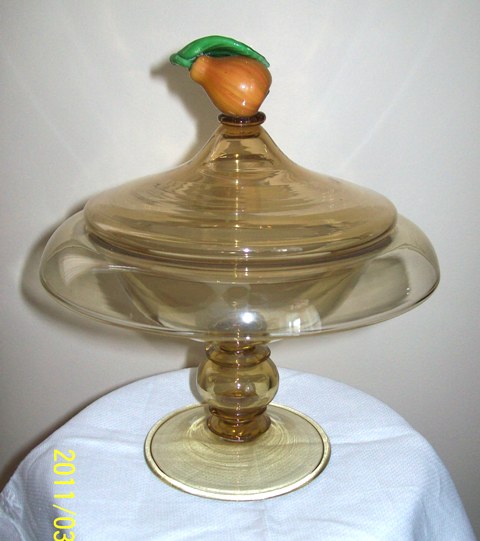 3348 - Amber Transparent Compote