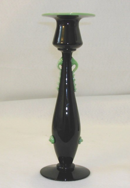 3376 - Mirror Black Translucent Candlestick