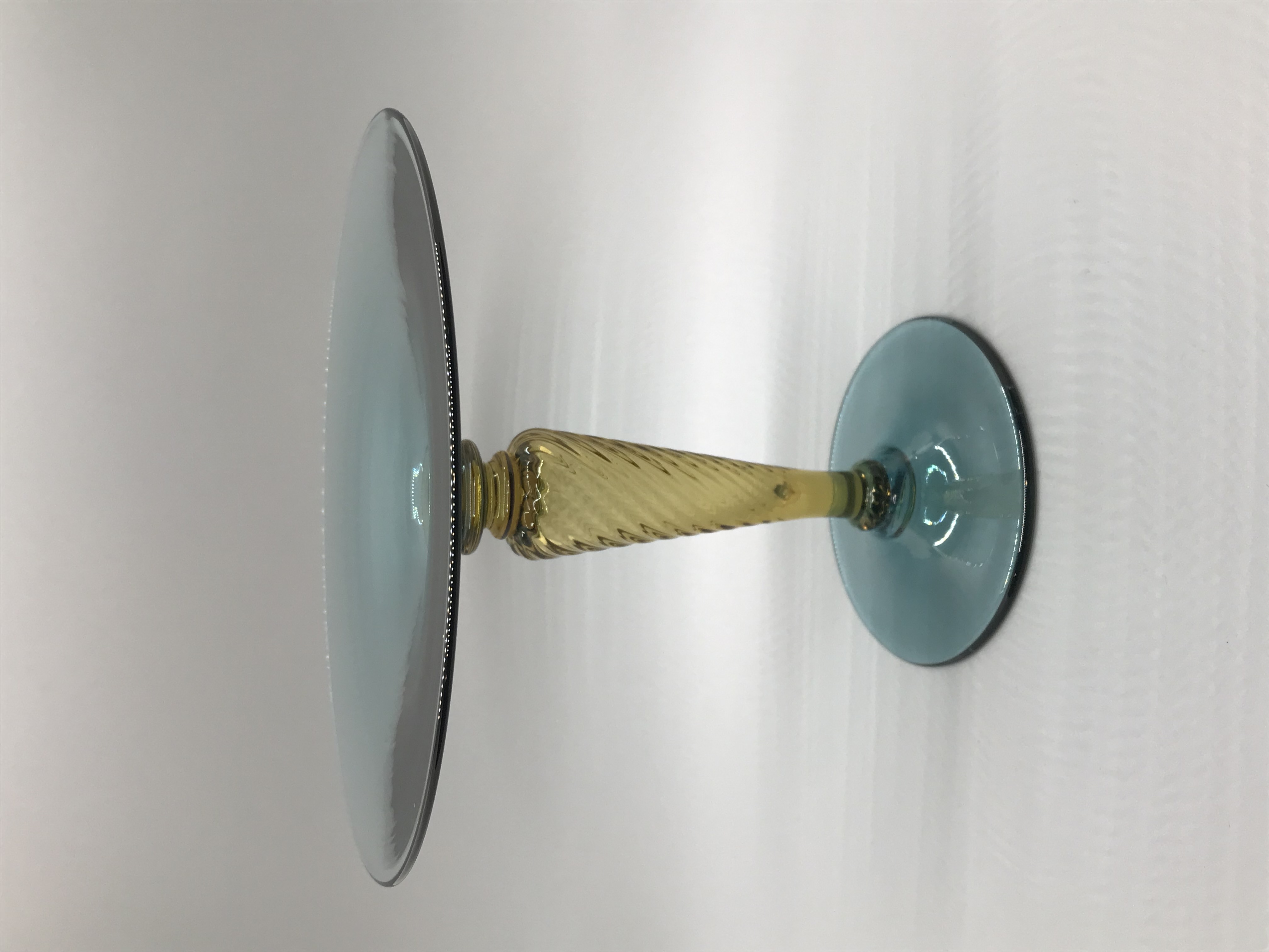 3378 - Antique Green Transparent Compote