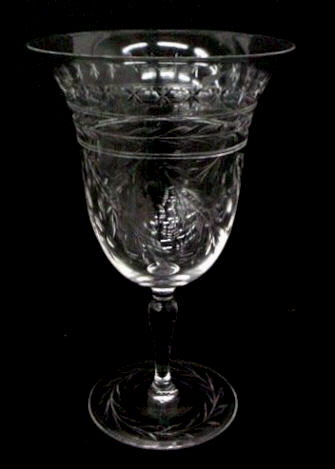 3383 - Colorless Engraved Goblet