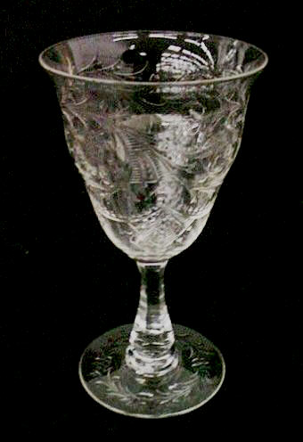 3386 - Colorless Engraved Goblet