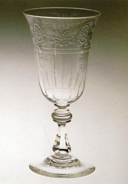 3387 - Colorless Engraved Goblet