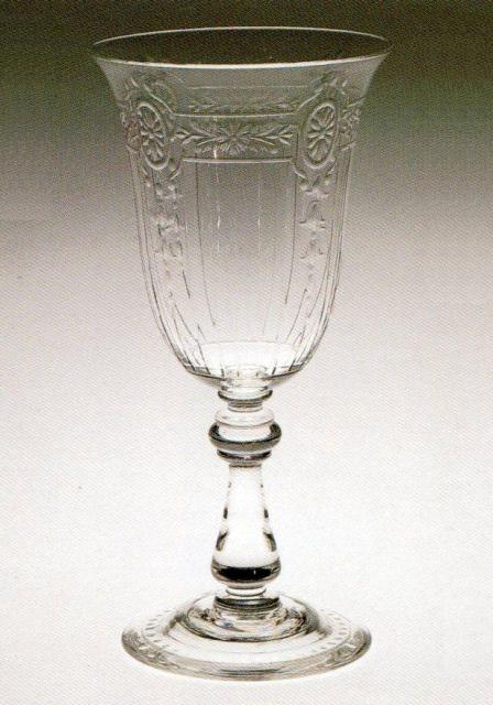 3401 - Colorless Engraved Goblet