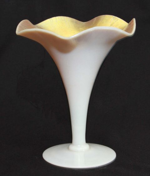 346 - Gold Calcite Iridescent Vase