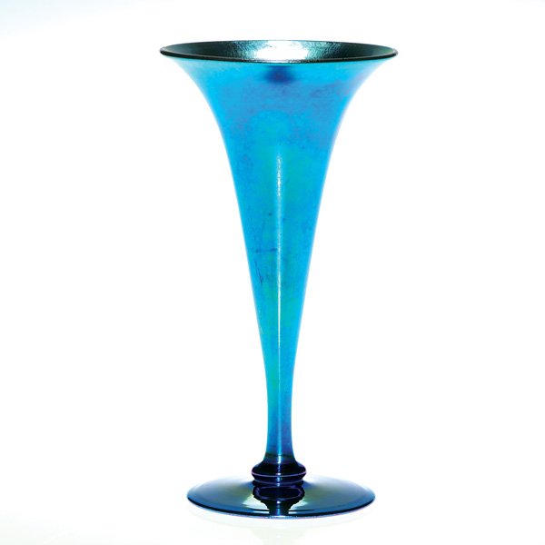 347 - Blue Aurene Iridescent Vase