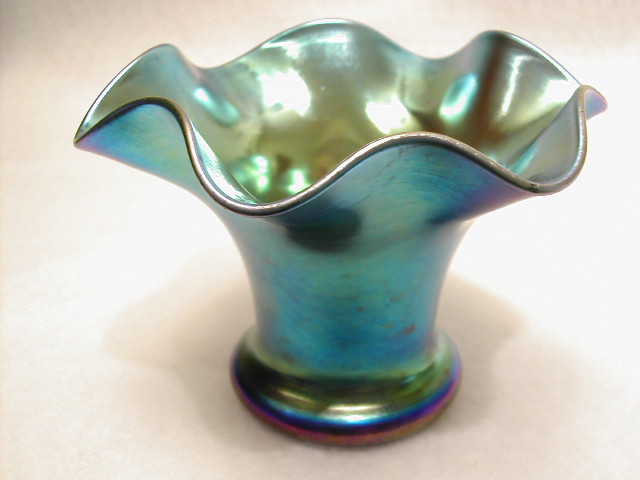 354 - Blue Aurene Iridescent Vase