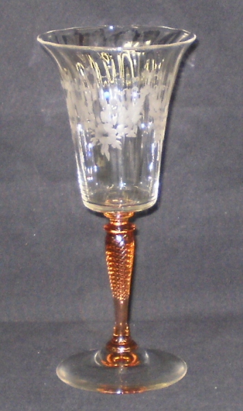 3551 - Colorless Engraved Goblet