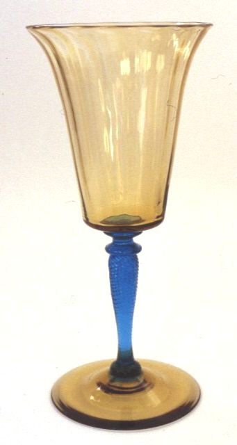 3551 - Amber Transparent Goblet