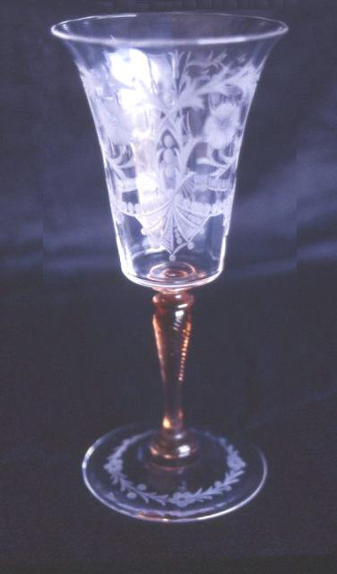3551 - Colorless Engraved Goblet