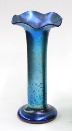 355 - Blue Aurene Iridescent Vase