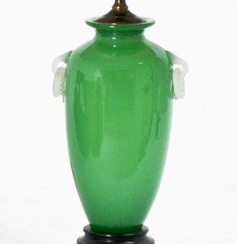 3562 - Green Jade Jade Vase/Lamp